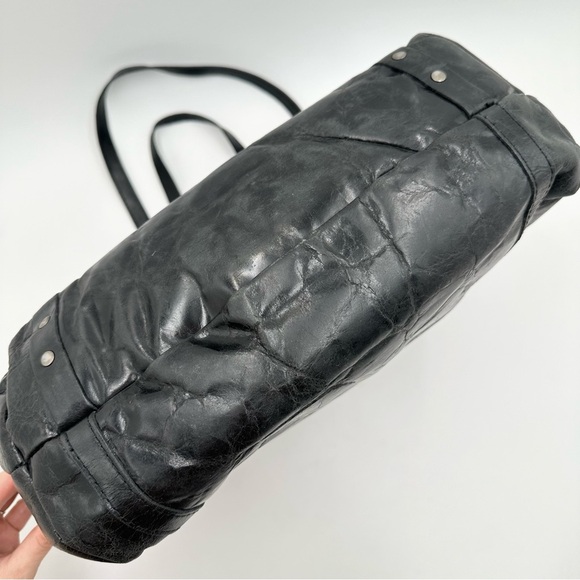 Patricia Nash Benvenuto Rivets Black Leather Tote Shopper Large - Picture 5 of 10